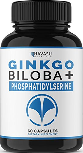 Havasu Nutrition Ginkgo Biloba Non-GMO 120mg- Supports Brain Health- Mental Alertness- Memory  and  Focus - 60 Capsules