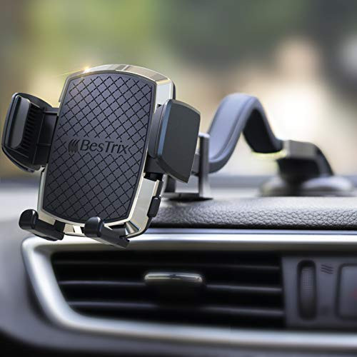 Bestrix Long Arm Car Phone Mount- Dashboard Windshield Car Phone Holder with Long Arm- Strong Sticky Gel Suction Cup- Anti-Shake Stabilizer Compatible iPhone 11 pro/11 pro max/XS/XR/X/8/7