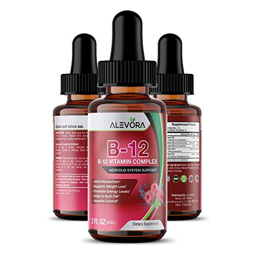 ALEVORA - Liquid B12 Complex - Liquid B12 Drops- 2 FL OZ Vitamin B12-1700 MG- Extra Strength Raspberry Flavored Perfect Dietary Supplement ALEVORA - Liquid B12 Complex - Liquid B12 Drops- 2 FL OZ Vitamin B12-1700 MG- Extra Strength Raspberry Flavored Perfect Dietary Supplement