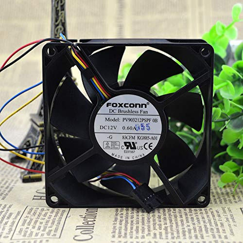for Foxconn 9032 12V0.60A PV903212PSPF0B Mute 4-Wire PWM Temperature Control Chassis Cooling Fan
