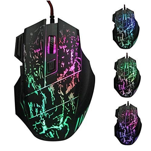 Chycet-3C Mouse USB Wired Gaming Mouse 5500DPI Adjustable 7 Buttons LED Optical Professional Gamer Mouse Computer Mice for PC Laptop Games Mice Mouse for Laptop -Color - B-