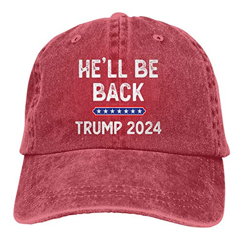 Hell Be Back Trump 2024 Hat-Adjustable Baseball Cap Unisex Washable Cotton Trucker Cap Dad Hat Red Hell Be Back Trump 2024 Hat-Adjustable Baseball Cap Unisex Washable Cotton Trucker Cap Dad Hat Red