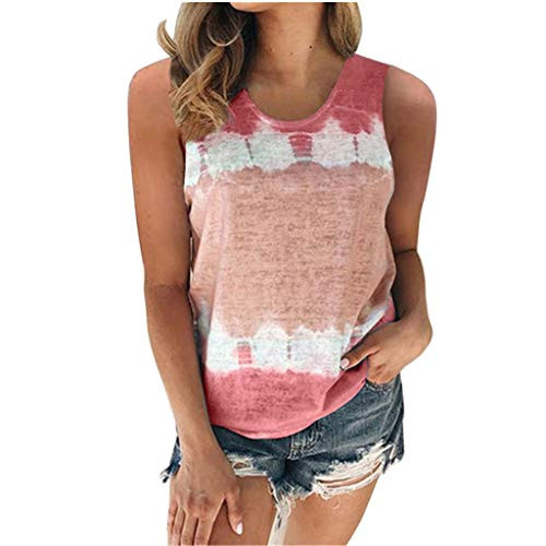 Kinsaiy Womens Summer Sleeveless Tank Tops Color Block Tie-Dye Tops Shirts Ladies Loose Blouse Vest Tee Shirt Plus Size Kinsaiy Womens Summer Sleeveless Tank Tops Color Block Tie-Dye Tops Shirts Ladies Loose Blouse Vest Tee Shirt Plus Size