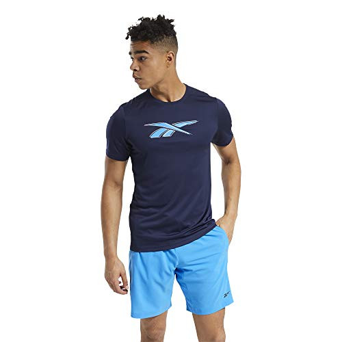 Reebok Workout Ready Graphic T-Shirt- Vector Navy/Horizon Blue- S