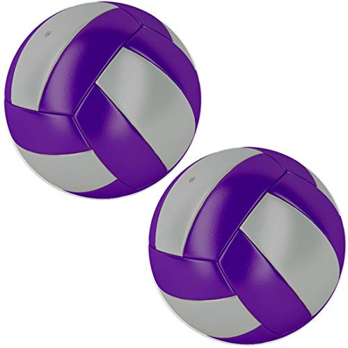 Set of 2 Purple Volleyball Ceramic Cabinet Drawer Knobs