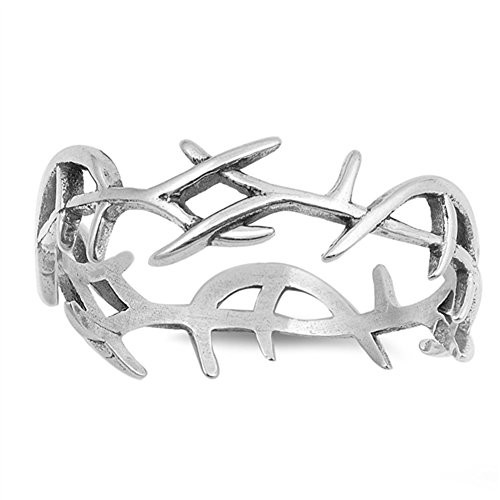 Eternity Thorn Tree Vine Branch Ring New .925 Sterling Silver Band Size 6