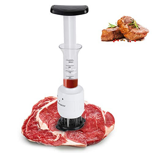 Meat Marinade Injector- Meat Marinade Tenderizer Needle Injector Steaks Flavor Syringe Cook Kitchen Tool