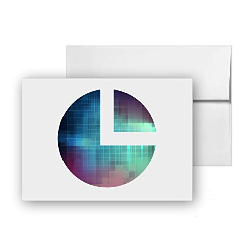 Pie Chart Analytics Graphic Diagram- Blank Card Invitation Pack- 15 cards at 4x6- with White Envelopes- Item 41028