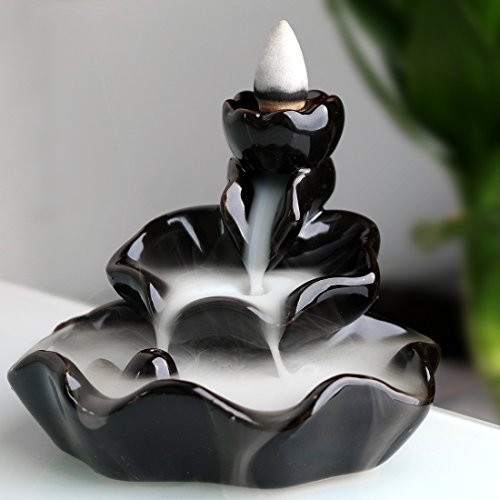 Incense Burner, Lotus Leaf Aromatherapy Incense Cones Burner Incense Stick Holder Porcelain Ceramic Backflow Incense Burner 10 Free Cones Home Decoration Handicraft Gift Backflow Incense Holder Censer Incense Burner, Lotus Leaf Aromatherapy Incense Cones Burner Incense Stick Holder Porcelain Ceramic Backflow Incense Burner 10 Free Cones Home Decoration Handicraft Gift Backflow Incense Holder Censer
