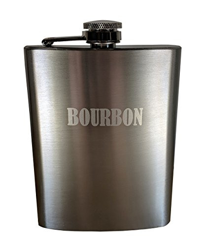 BoozeWorks Flask - 8oz Stainless Steel Flask for Whiskey, Rum, Scotch, Vodka, Bourbon (Bourbon)