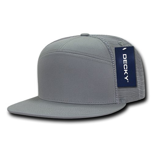 DECKY 7 Panel Trucker Cap- Grey