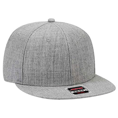 Otto Cap inchOTTO SNAP 6 Panel Mid Profile Snapback Hat Heather Wool Blend Twill Flat Bill