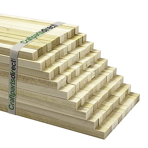Wooden Unfinished Square Dowel Rods 1/4inch x 36inch for Crafting- Projects and Woodworking- Bag of 10