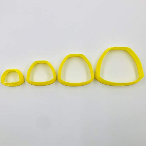Set of 4 Curved Trapezoid Geometric Shape Clay Cutter- Cookie Cutter- 3D Polymer Clay Cutter Set