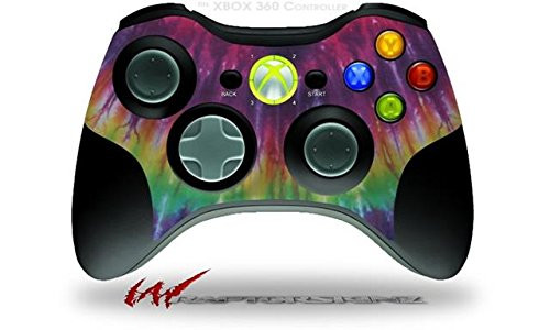 XBOX 360 Wireless Controller Decal Style Skin - Tie Dye Red and Purple Stripes -CONTROLLER SOLD SEPARATELY-