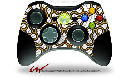 XBOX 360 Wireless Controller Decal Style Skin - Locknodes 01 Orange -CONTROLLER SOLD SEPARATELY-