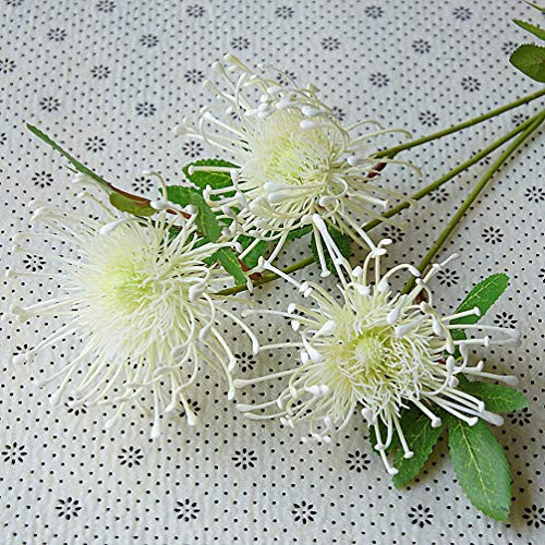 Citinny 3Heads/Branch Artificial Flowers Wedding Flores artificiales Plastic Fake Flowers Fleur White
