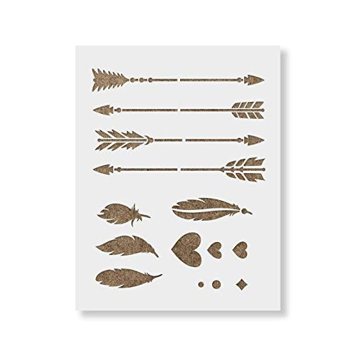 Arrow Kit Stencil Template for Walls and Crafts - Reusable Stencils for Painting in Small  and  Large Sizes