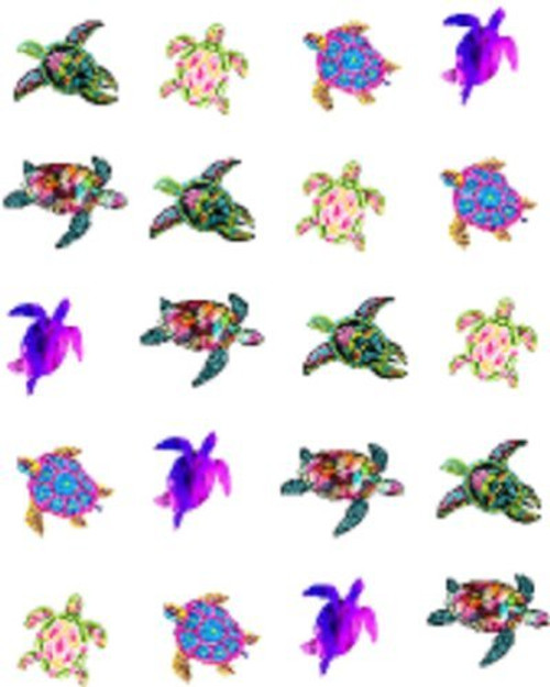 40 Sea Life Colorful Sea Turtles Nail Art Decals