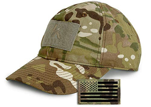 KRYDEX Tactical Cap Operator Hat Baseball Cap with Multicam US Flag Patch for Men Work- Gym- Hiking-Hunting Multicam