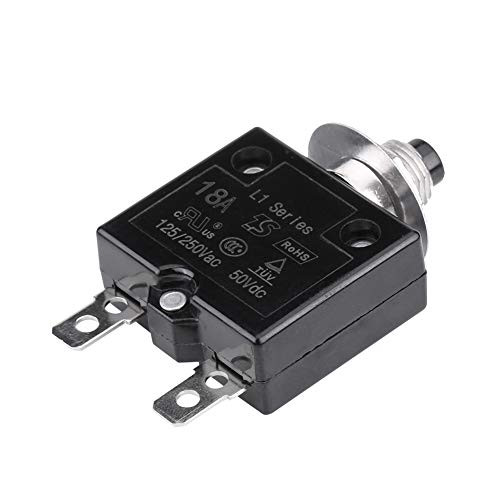 Qiilu Manual Reset Thermal Switch Circuit Breaker Over Current Overload Protector(18A)
