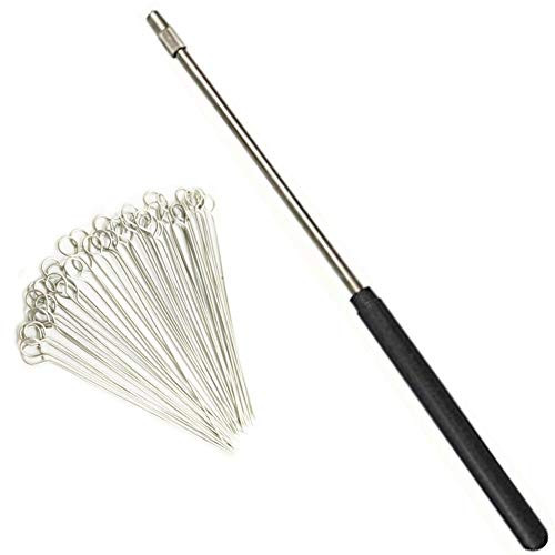 OESS Reusable Inoculating Loop with 50pcs 10uL Nichrome Needle Tips Inoculation Loop for Bacterial Tissue Culture