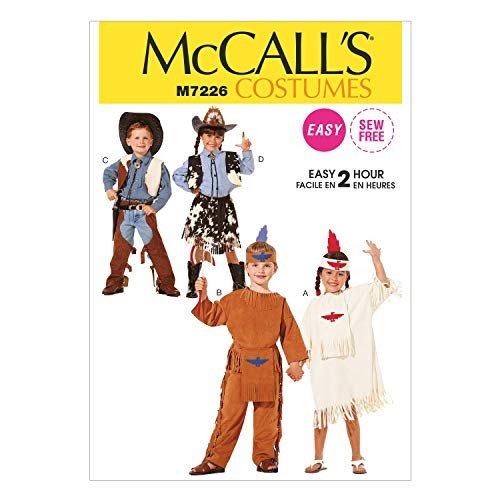 McCall's M7226 Children's Costume Easy Sewing Pattern - Cowboy- Cowgirl- Native American