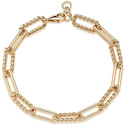 MEVECCO Dainty Chunky Radial Chain Oval Paper Clip Link Chain Bracelet Dainty Gold Rolo Paperclip Link Bracelet 18K Gold Plated Delicate Wide Chain Bracelet Women Personalized Gift MEVECCO Dainty Chunky Radial Chain Oval Paper Clip Link Chain Bracelet Dainty Gold Rolo Paperclip Link Bracelet 18K Gold Plated Delicate Wide Chain Bracelet Women Personalized Gift