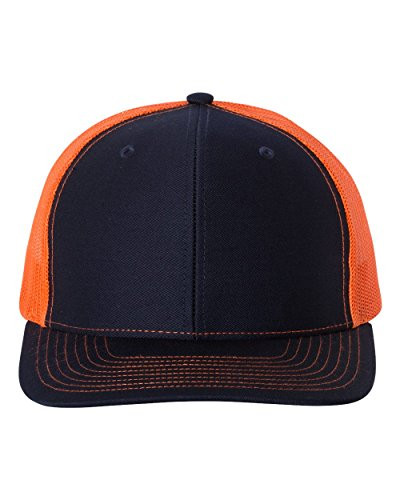 Richardson Trucker Snapback Cap-Navy/Orange-Adjustable