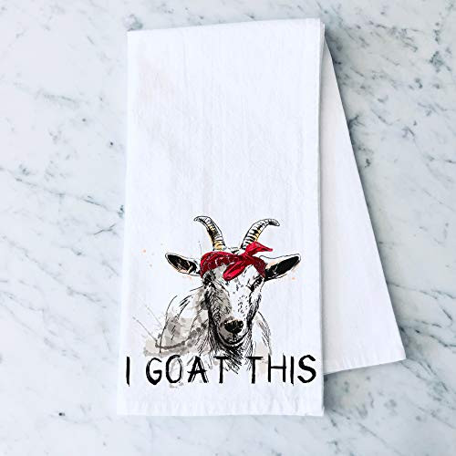 I Goat This Funny Farm Flour Sack Cotton Tea Towel Kitchen Linen