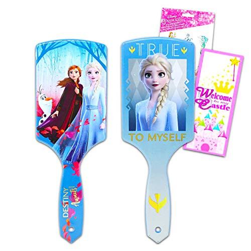 Disney Frozen Hair Brush Bundle ~ 2 Frozen Brushes Featuring Anna and Elsa Plus Disney Princess Stickers and More -Frozen Hair Accessories-