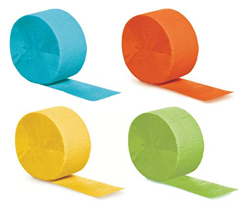 Crepe Paper Party Streamers for Birthday- Bachelorette- Baby Shower -4 Pack-