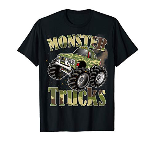 Monster Trucks T Shirt Funny Camouflage Birthday Gift T-Shirt