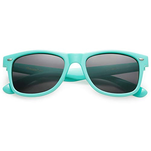 Polarspex Polarized 80's Retro Classic Trendy Unisex Sunglasses for Men and Women -Turqoise Teal - Smoke- 52-