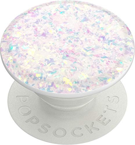 PopSockets- PopGrip with Swappable Top for Phones and Tablets - Iridescent Confetti White