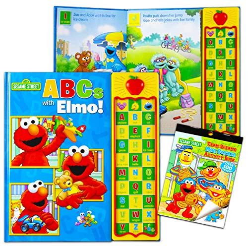 Sesame Street Sound Book Bundle for Kids Toddlers - Interactive Sesame Street Board Book with Sesame Street Stickers Sesame Street Toy Set -Sesame Street Books for Kids-