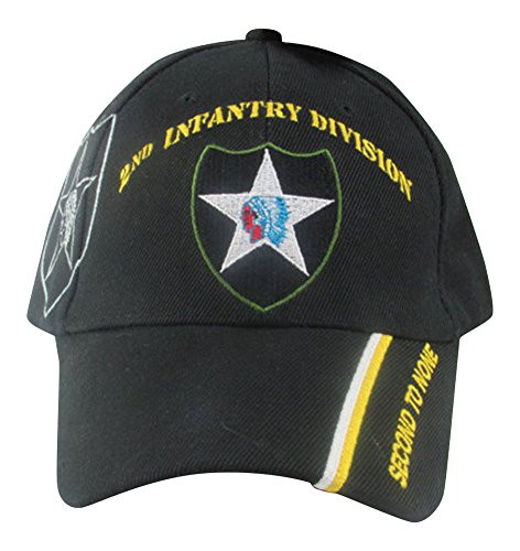 U.S Army 2nd Infantry Division Black Cap Hat Licensed 403E