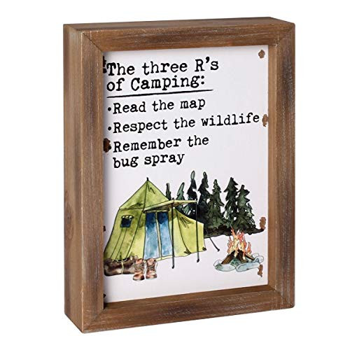 Collins Painting Camping Wood-Framed Box Sign -3 R's-