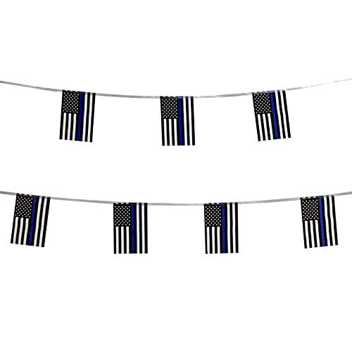 TSMD 100 Feet Thin Blue Line USA American Police Flag Small Mini Honoring Law Enforcement Officers US Flags Polyester Flags Banner,Police Theme Party Event Decorations TSMD 100 Feet Thin Blue Line USA American Police Flag Small Mini Honoring Law Enforcement Officers US Flags Polyester Flags Banner,Police Theme Party Event Decorations