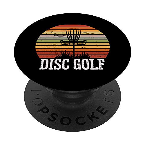 Vintage Disc Golf Basket Frisbee PopSockets PopGrip- Swappable Grip for Phones  and  Tablets