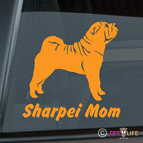 Sharpei Mom Sticker Vinyl Auto Window v2 shar pei shar-pei Orange 9.50inch x 9.71inch