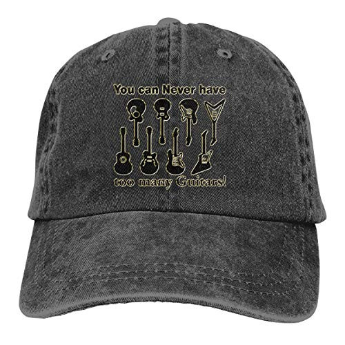 allgobee Washed Distressed Cotton Dad Hat You Can Never Have Too Many Guitars Baseball Cap Adjustable Polo Trucker Black
