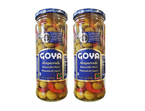 Goya Alcaparrado Manzanilla Olives Pimientos  and  Capers- -2 Pack- Total of 20oz-
