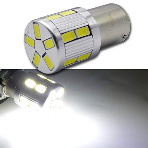 Ruiandsion 2pcs 1156 BA15S Car LED Light Bulbs AC 6V 5630 17SMD LED for Car Reverse Turn Signal Tail Light Bulbs fit both Negative Earth/Positive Earth (White)