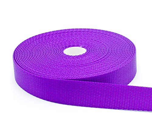 1 Inch Width Nylon Webbing - Medium Weight - 5 Yards 1inch Strap Webbing Plus -Purple-