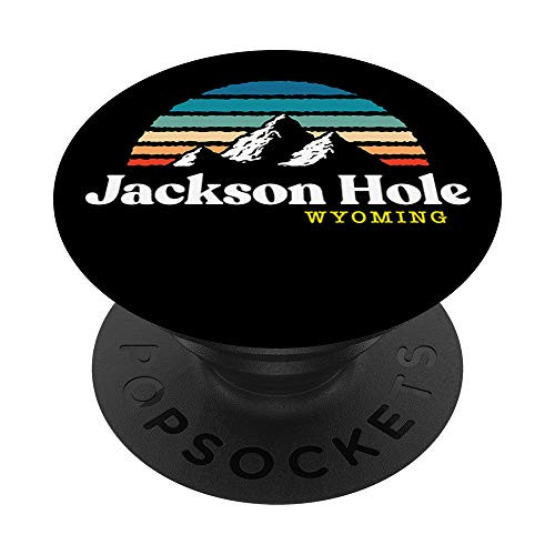 Jackson Hole- Wyoming - USA Ski Resort 1980s Retro PopSockets PopGrip- Swappable Grip for Phones  and  Tablets