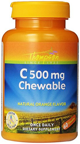 Thompson C Tablets- Orange- 500 Mg- Chewable- 60 Count -Pack of 2-