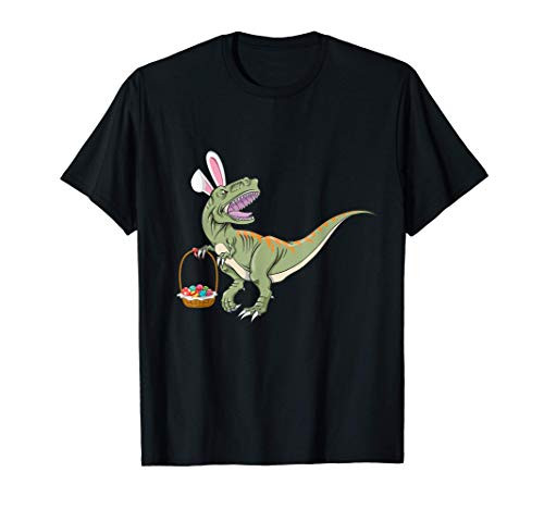 Easter Dinosaur TRex- Egg Basket Hunt- funny Easter dino T-Shirt