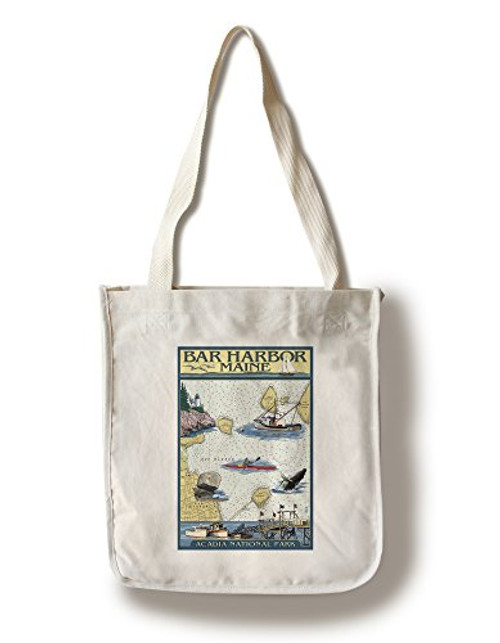 Lantern Press Bar Harbor- Maine- Nautical Chart -100 percent Cotton Tote Bag- Reusable- Lantern Press Bar Harbor- Maine- Nautical Chart -100 percent Cotton Tote Bag- Reusable-