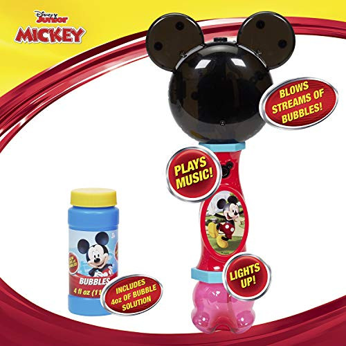 Little Kids Disney Mickey Mouse Light and Sound Musical Bubble Wand- Includes Bubble Solution- Multi -20511-